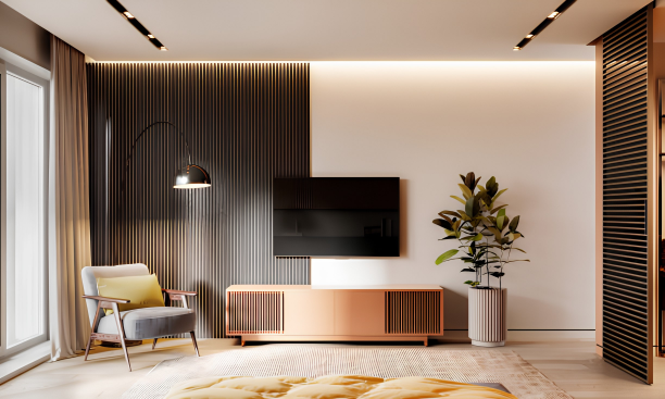 Luxury living room with layered neutral styling